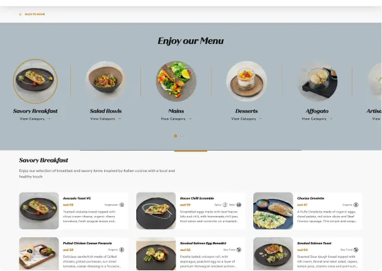 Menu - Desktop