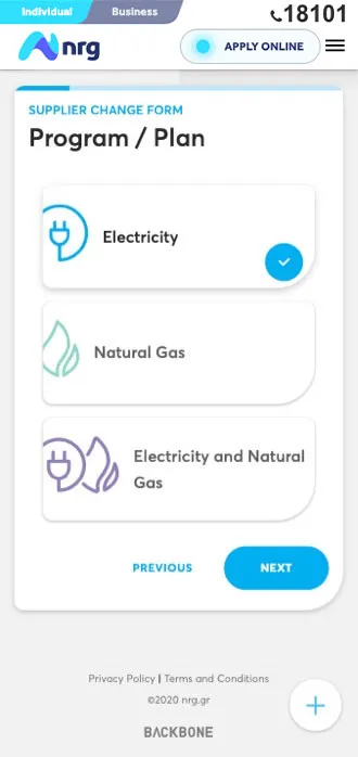 Change Supplier - Mobile